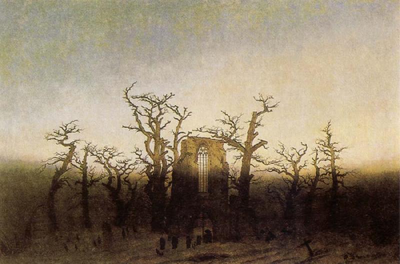 Caspar David Friedrich Abbey under Oak Trees China oil painting art